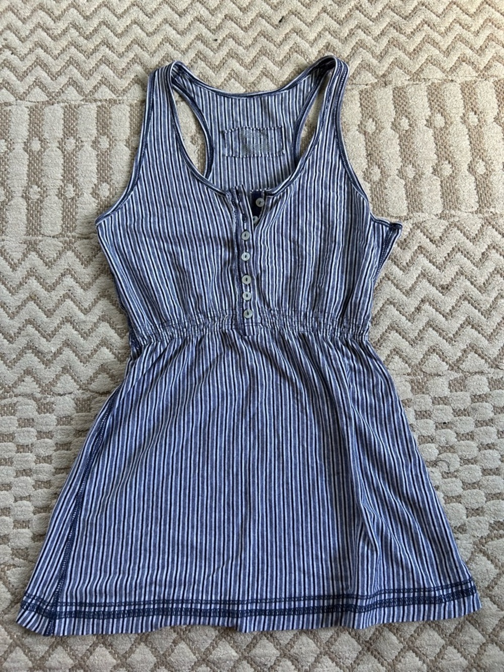 Mossimo Supply Co. Blue and White Striped Racerback Tank Dress